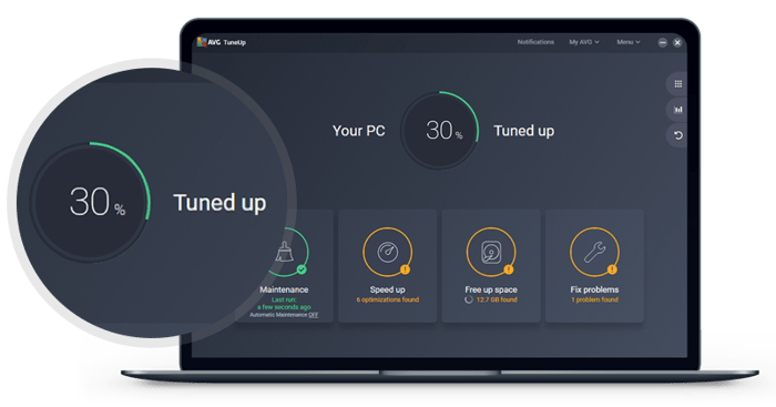 AVG TuneUp assure une maintenance continue pour maintenir les performances de votre PC à leur meilleur niveau.