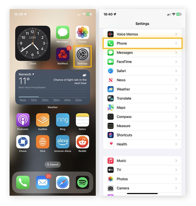 How to block all spam calls on an iPhone from Settings, then Phone.