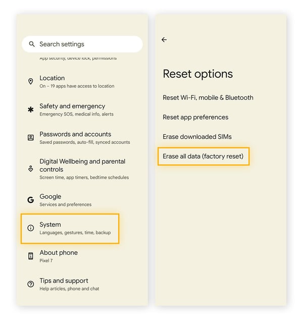 Fabrieksinstellingen herstellen op een Android als laatste redmiddel omdat wifi niet werkt.