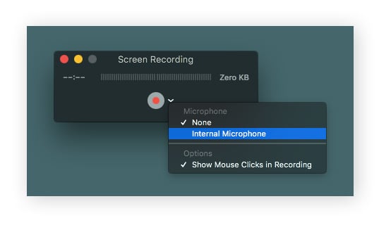 Klik op de opnameknop om het scherm op te nemen op Mac met QuickTime Player.