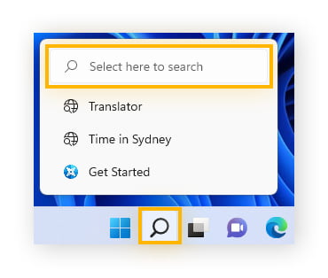 Digitazione di “Pannello di controllo” nella casella di ricerca di Windows 11.