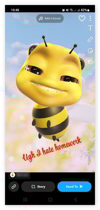 Screenshot of a Snap