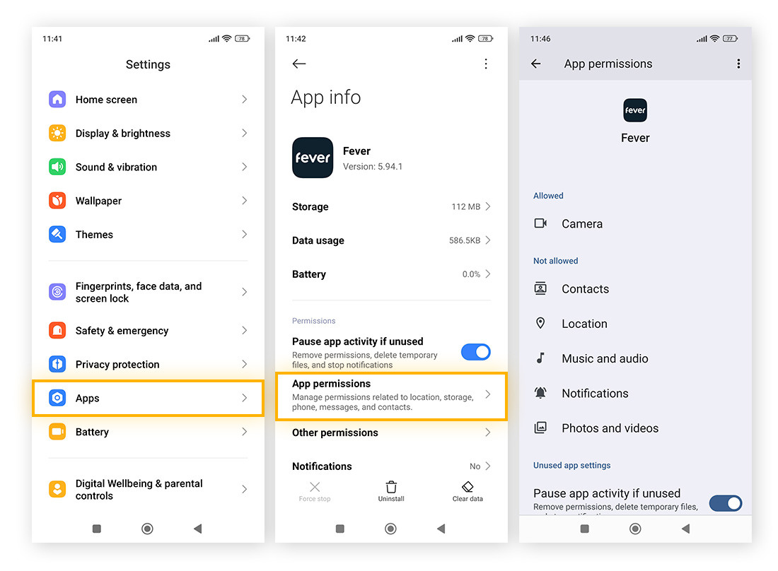 App-machtigingen wijzigen op een Android-apparaat.