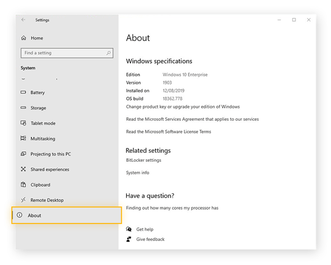 Como ver as especificações do Windows nas configurações do Sistema do Windows 10