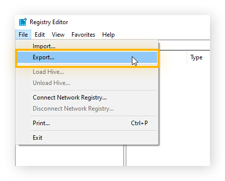 Een back-up maken van uw Register-editor in Windows.